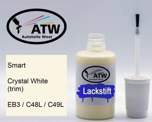 Smart, Crystal White (trim), EB3 / C48L / C49L: 20ml Lackstift, von ATW Autoteile West.